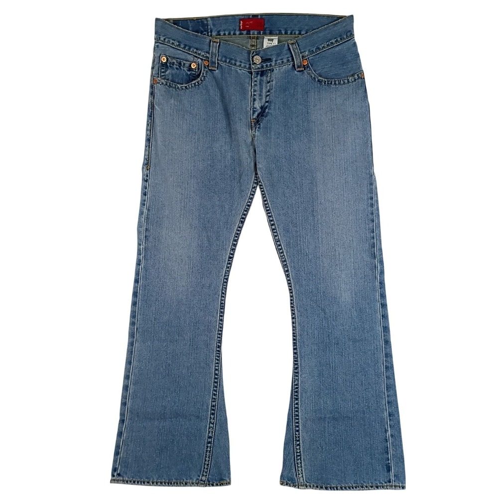 Vintage Levis Type 1 Tough Boot Jeans Womens 16 36X32 Blue Distressed Mended Y2K